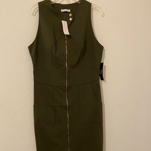 Army green sleeveless dress